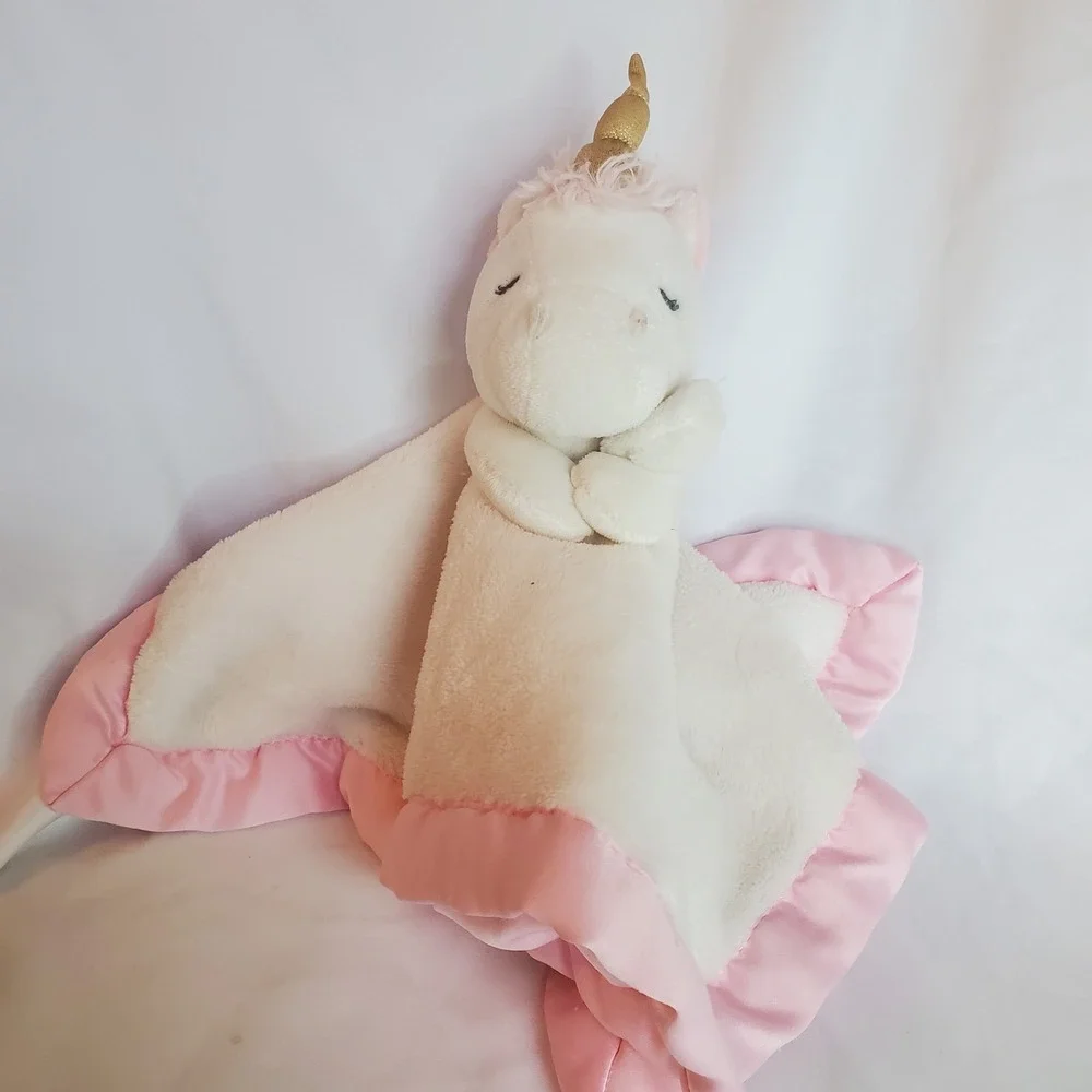 Carter's baby girl Pink And White Unicorn Lovey Security‎ Blanket